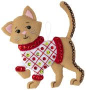 Picture of Bucilla Felt Ornaments Applique Kit Set Of 6-Cats In Ugly Sweaters