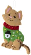 Picture of Bucilla Felt Ornaments Applique Kit Set Of 6-Cats In Ugly Sweaters