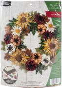 Picture of Bucilla Felt Wreath Applique Kit 16" Round Floral Fall