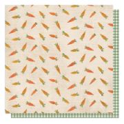 Picture of Bunnies & Blooms Double-Sided Cardstock 12"X12"-Spring Carrots