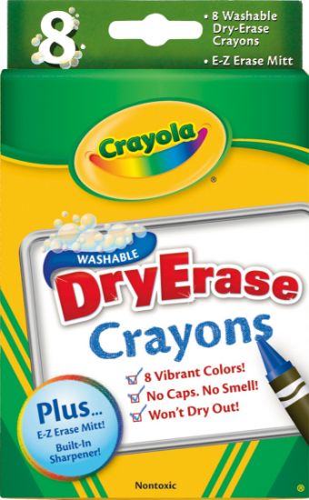 Picture of Crayola Washable Dry-Erase Crayons Classic 8/Pkg