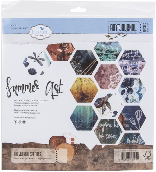 Picture of Elizabeth Crafts Double-Sided Cardstock Pack 12"X12" 12/Pkg Summer Art-Art Journal