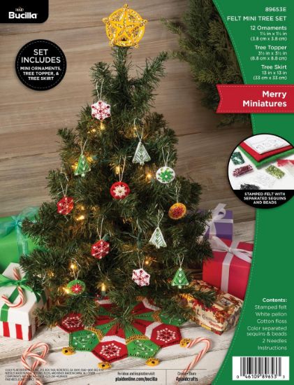 Picture of Bucilla Felt Ornaments Applique Kit Set Of 14-Merry Miniatures