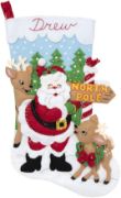 Picture of Bucilla Felt Stocking Applique Kit 18" Long North Pole Santa