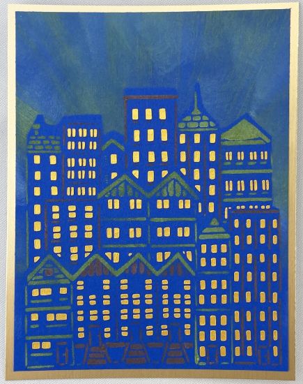 Picture of Crafter's Workshop Layered Card Stencil 8.5"X11"-A2 Layered Cityscape Buildings