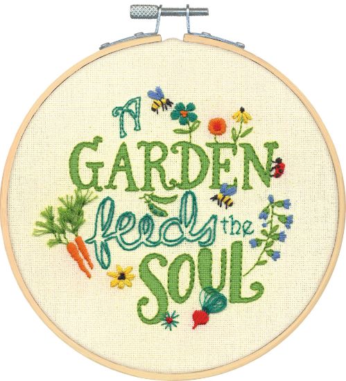 Picture of Dimensions Embroidery Kit 6" Round-Garden Verse
