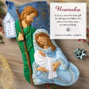 Picture of Bucilla Felt Stocking Applique Kit 18" Long-Peaceful Nativity
