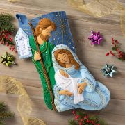 Picture of Bucilla Felt Stocking Applique Kit 18" Long-Peaceful Nativity