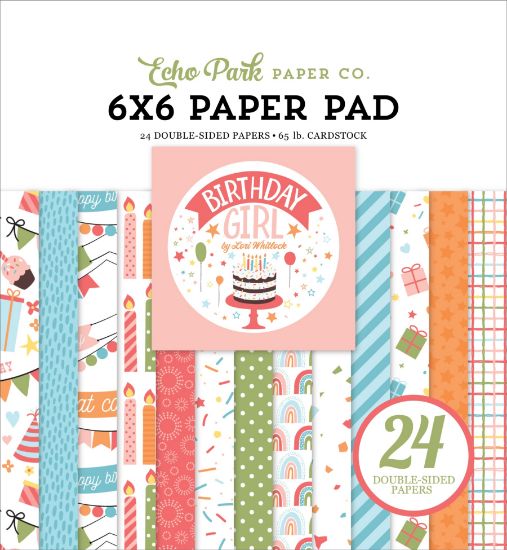 Picture of Echo Park Double-Sided Paper Pad 6"X6" 24/Pkg Birthday Girl