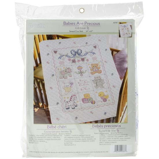 Picture of Babies Are Precious Crib Cover Stamped Cross Stitch Kit 34"X43"