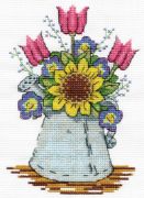 Picture of Design Works Counted Cross Stitch Kit 5"X7" Watering Can (14 Count)