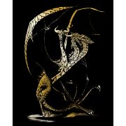 Picture of Gold Foil Engraving Art Kit 8"X10" 3 Headed Dragon
