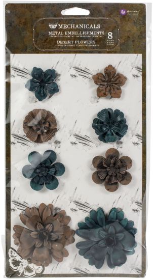 Picture of Finnabair Mechanicals Metal Embellishments Desert Flowers, 8/Pkg