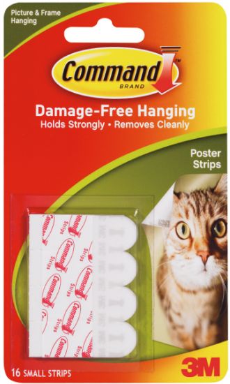 Picture of Command Small Poster Strips White 16/Pkg
