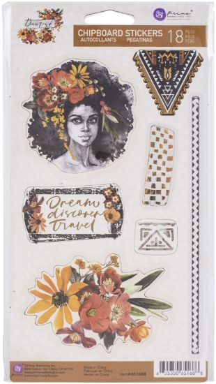 Picture of Diamond Chipboard Stickers 18/Pkg Shapes W/Foil Accents