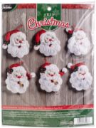 Picture of Bucilla Felt Ornaments Applique Kit 4.5"X6" Set of 6 Santa