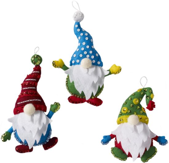 Picture of Bucilla Felt Ornaments Applique Kit Set Of 6 Christmas Gnomes