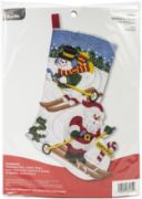 Picture of Bucilla Felt Stocking Applique Kit 18" Long Downhill Skiers