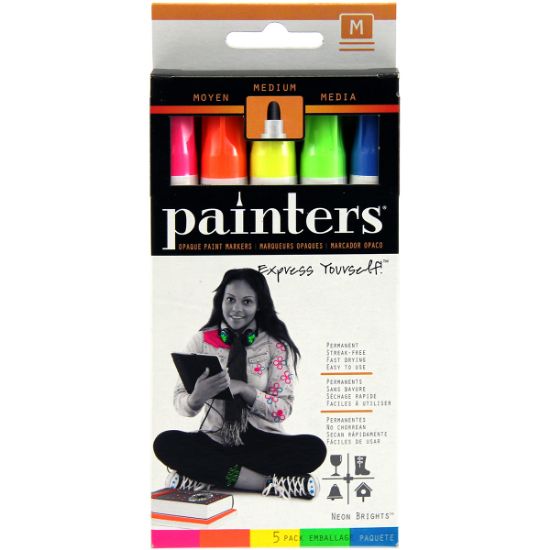Picture of Elmer's Painters (R) Opaque Paint Markers Medium Point 5/Pk Neon Colors