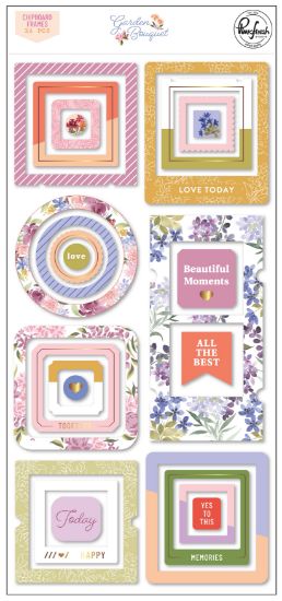Picture of PinkFresh Chipboard Frames Stickers-Garden Bouquet
