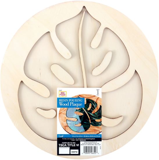 Picture of Mod Podge Leaf Pouring Plaque-12"X12"X.0125"