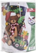 Picture of Bucilla Felt Stocking Applique Kit 18" Long Teddy Bear