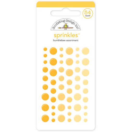 Picture of Doodlebug Sprinkles Adhesive Glossy Enamel Embellishments Bumblebee Dots 54/Pkg