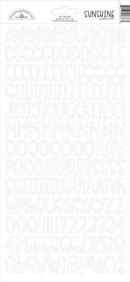 Picture of Doodlebug Sunshine Cardstock Alpha Stickers 6"X13" Lily White