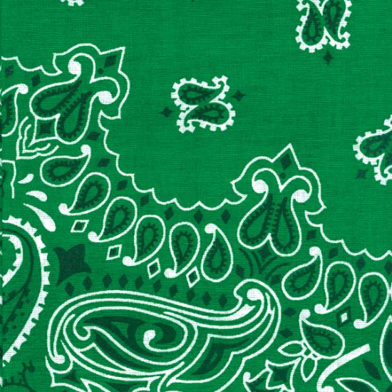 Picture of Hav-A-Hank Paisley Bandanna 22"X22" Kelly Green