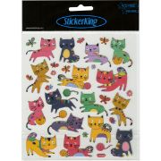 Picture of Multicolored Stickers Kitten With Yarn