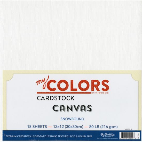 Picture of My Colors Canvas Cardstock Bundle 12"X12" 18/Pkg Snowbound