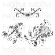 Picture of Heartfelt Creations Cling Rubber Stamp Set-Peacock & Posies