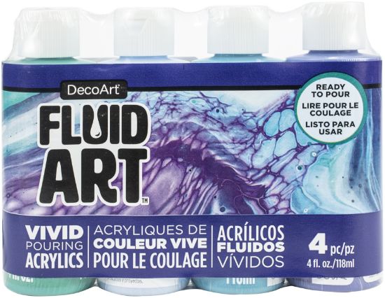 Picture of FluidArt Paint Pouring Value Pack 4/Pkg Lagoon