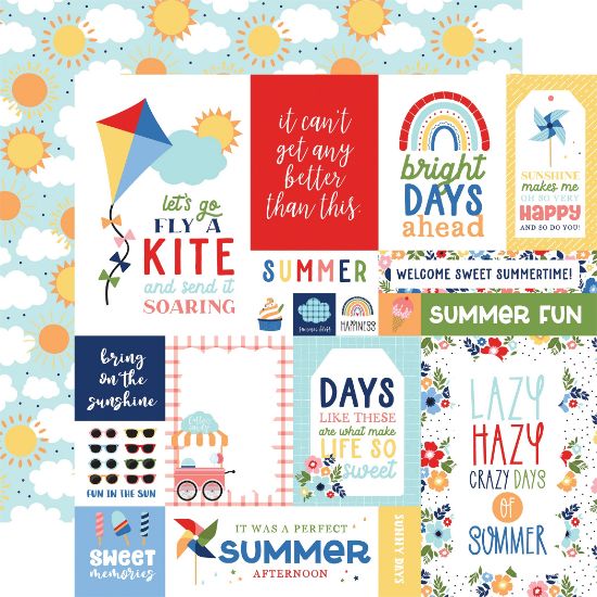 Picture of My Favorite Summer Double-Sided Cardstock 12"X12"-Multi Journaling Cards