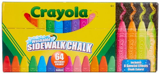 Picture of Crayola Washable Sidewalk Chalk 64 Colors Including 8 W/Special Effects