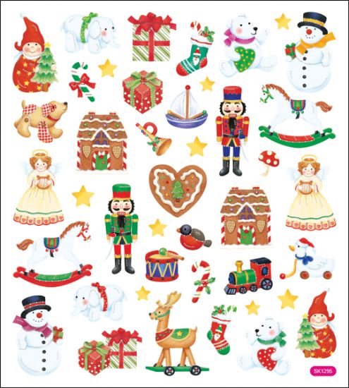 Picture of Multicolored Stickers Christmas Toy Shop