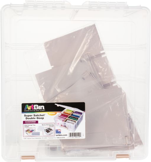 Picture of Artbin Super Satchel Double Deep W/Removable Dividers Rose Gold Handle, Latch & Dividers