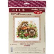 Picture of Hedgehogs In Lingonberries Counted Cross Stitch Kit 9.75"X9.75" 14 Count