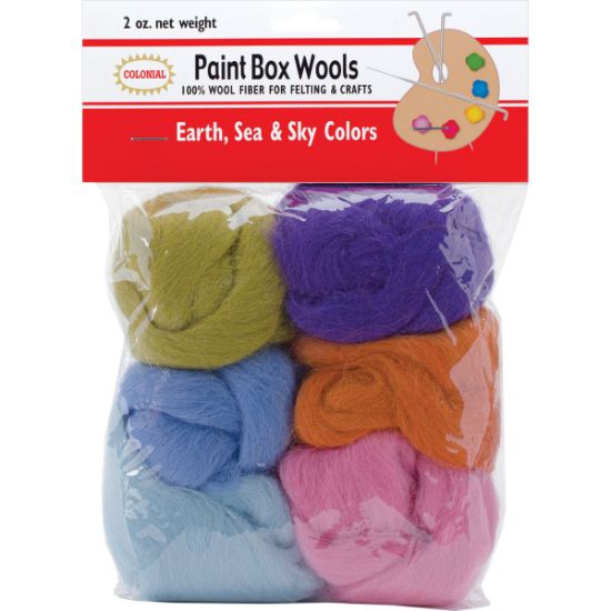 Picture of Paint Box Wools .33oz 6/Pkg Earth, Sea & Sky -Orn/Olv/Pur/Pk/Bl/Seaf
