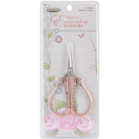 Picture of Heirloom Embroidery Scissors 4" Antique Copper Teardrop Handle