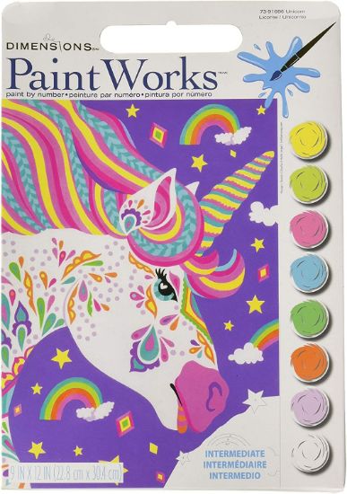 Picture of Paint Works Paint By Number Kit 9"X12" Unicorn