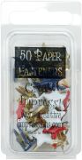 Picture of Painted Metal Paper Fasteners 50/Pkg Stars - Red, White & Blue