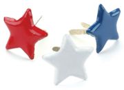 Picture of Painted Metal Paper Fasteners 50/Pkg Stars - Red, White & Blue