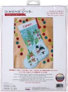 Picture of Dimensions Counted Cross Stitch Kit 16" Long Snowman Family Stocking (14 Count)