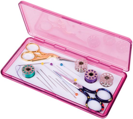 Picture of ArtBin Slim Line Magnetic Needle Case 7.375"X3.625"X.6875" Translucent Raspber