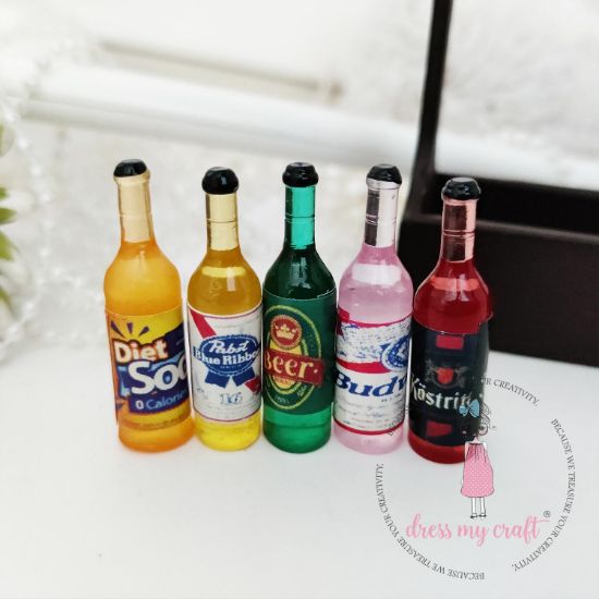 Picture of Dress My Craft Miniature 5/Pkg-Beer & Soda Bottles