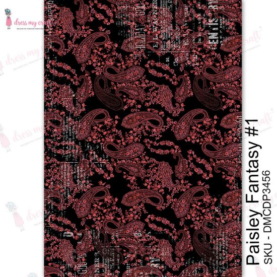 Picture of Dress My Craft Transfer Me Sheet A4 Paisley Fantasy #1