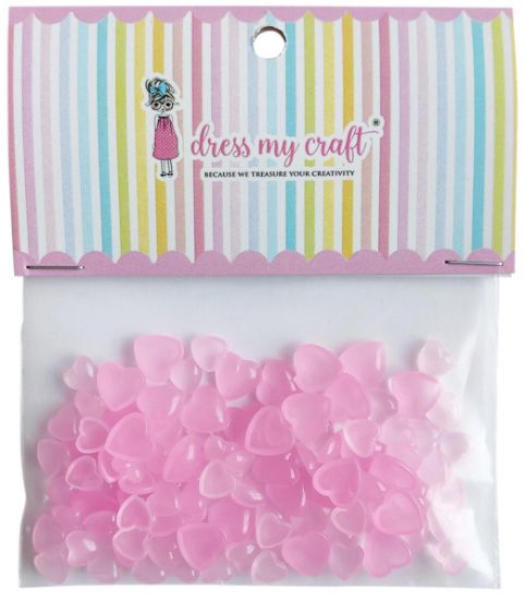 Picture of Dress My Craft Water Droplet Embellishments 8g-Pastel Pink Heart - Assorted Sizes