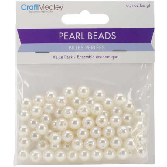 Picture of Pearl Beads Value Pack 8mm Ivory 80/Pkg