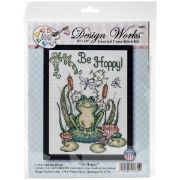 Picture of Be Hoppy (Frog) Counted Cross Stitch Kit 8"X10" 14 Count